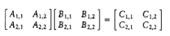 alt Decomposing AB = C into four quadrants