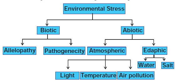 Classification of Stress types in plants