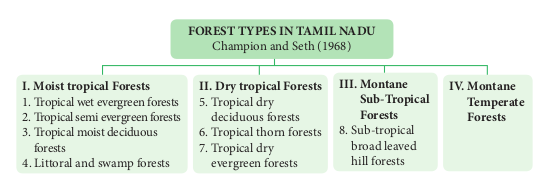 Figure 7.22: Map showing forest types of India.Champion and Seth (1968)