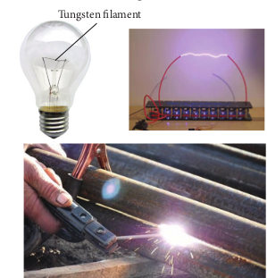 Electric bulb, electric arc and electric welding