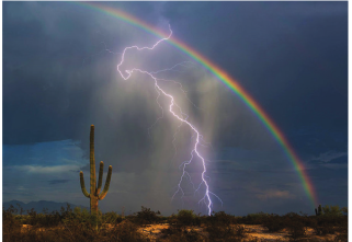 Visible spectrum – rainbow and lightning