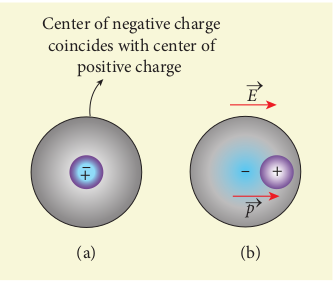 Non polar molecules (a) without external field (b) with the external field