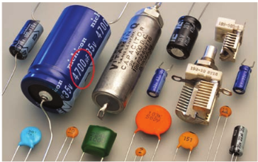 Various types of capacitors